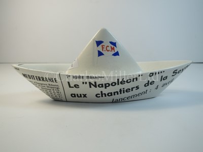 Lot 46 - A Forges et Chantiers de la Méditerranée china paper boat advertising souvenir