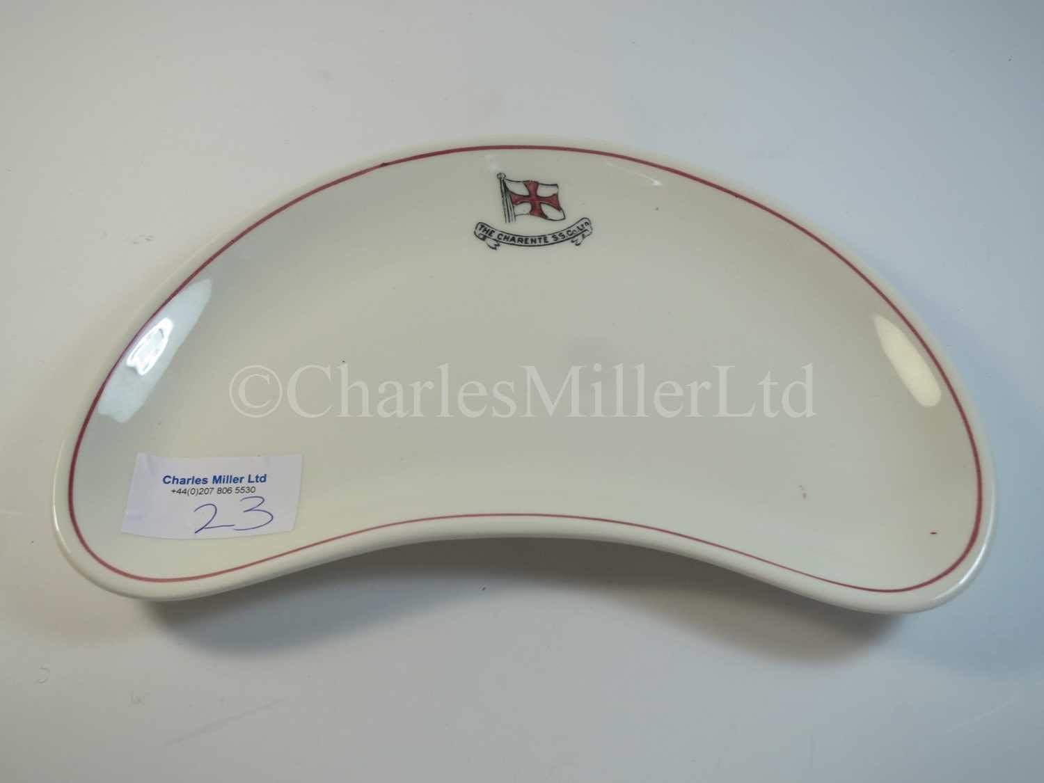Lot 23 - A Charente Steam Ship Company crescent side plate -- 8in. (20.3cm.) at the widest point