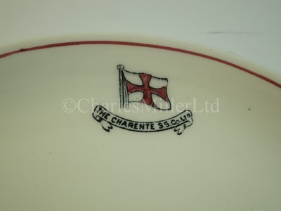 Lot 23 - A Charente Steam Ship Company crescent side plate -- 8in. (20.3cm.) at the widest point