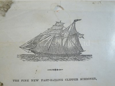 Lot 25 - An advertising letter for the clipper schooner 'Gazelle', dated 1852