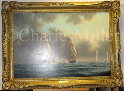 Lot 160 - TIM THOMPSON, BRITISH (1951) The frigate action between H.M.S Crescent and La Reunion, 1793