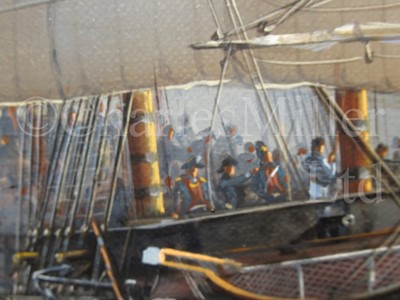 Lot 160 - TIM THOMPSON, BRITISH (1951) The frigate action between H.M.S Crescent and La Reunion, 1793