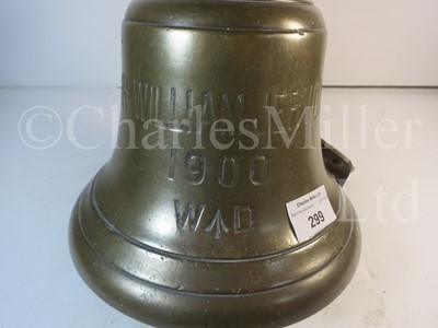 Lot 299 - A BELL FROM THE BRITISH ARMY MINELAYER S.S SIR WILLIAM JERVOIS, 1900