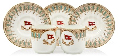 Lot 120 - TWO FIRST CLASS WHITE STAR LINE COFFEE CANS AND SAUCERS, CIRCA 1912