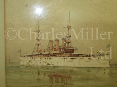 Lot 279 - ENGLISH SCHOOL, 19TH century: H.M. Torpedo boat 57 and a print