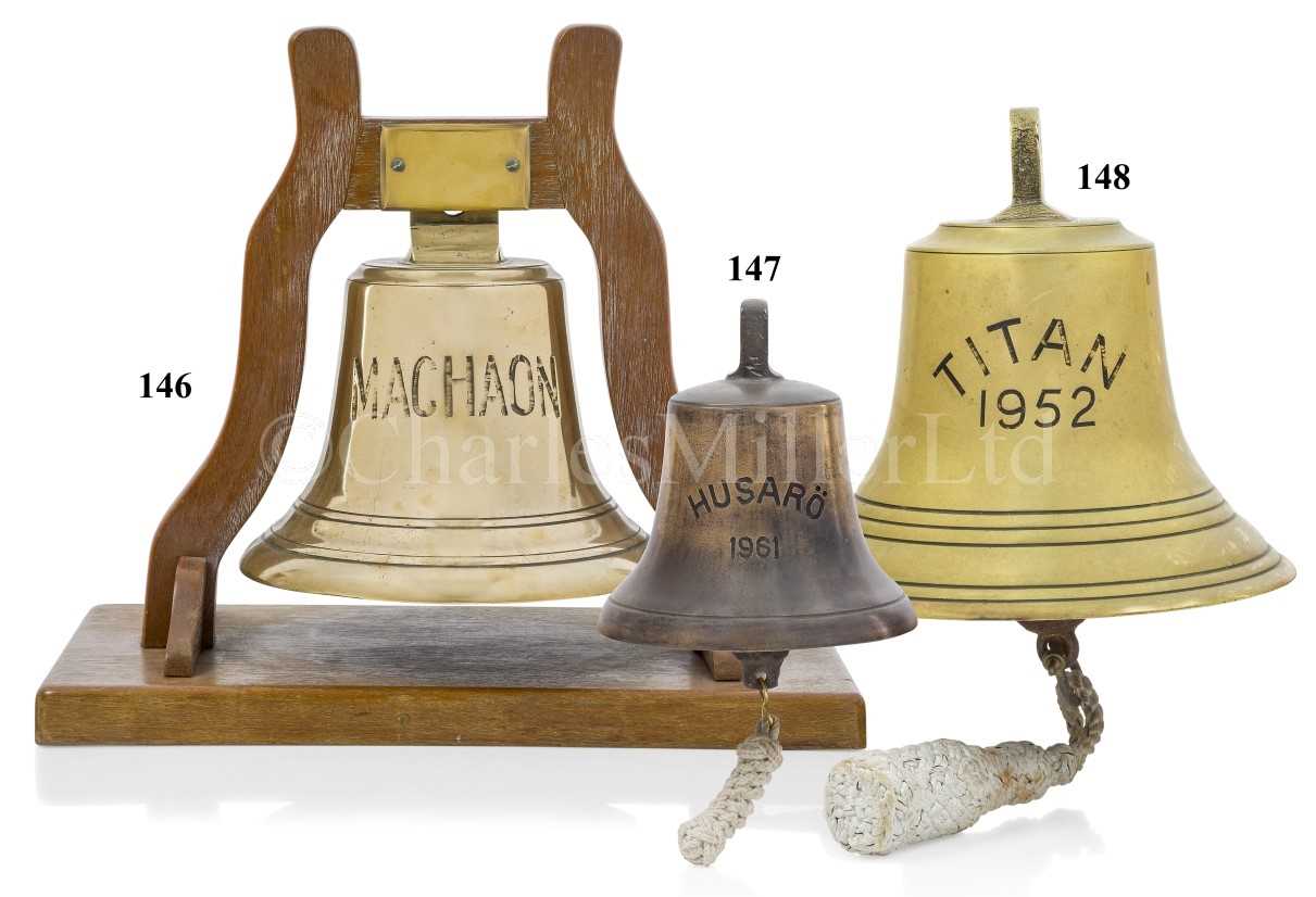 Lot 140 - THE SHIP'S BELL FROM THE  CARGO M.V. HUSARÖ, 1961