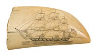 Lot 154 - Ø AN ATTRACTIVE SAILOR WORK SCRIMSHAW...