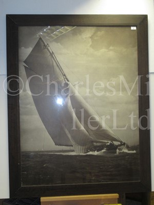 Lot 85 - AN IMPRESSIVE SEPIA TONE PHOTOGRAPHIC PRINT BY BEKEN OF COWES OF THE RACING YACHT 'MOHAWK' RACING AT THE 1888 SOUTHAMPTON YACHT CLUB REGATTA, PROBABLY 20TH CENTURY
