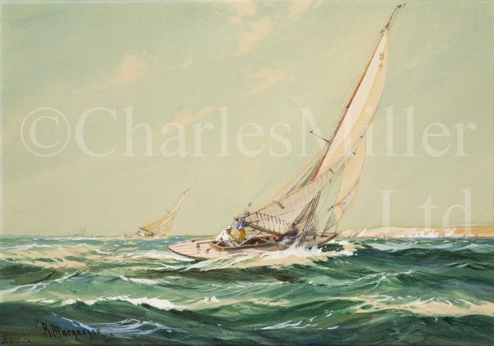 Lot 90 - R. MACGREGOR (WILFRED KNOX) (BRITISH, 1884-1966) : Yachts racing in the Solent