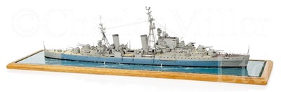 Lot 323 - A WELL-PRESENTED AND DETAILED 1:192 SCALE WATERLINE MODEL OF THE 'DIDO' CLASS LIGHT CRUISER H.M.S. CLEOPATRA, AS DEPICTED IN 1940