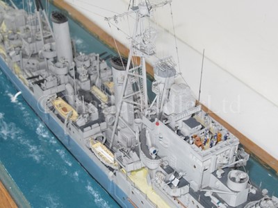 Lot 323 - A WELL-PRESENTED AND DETAILED 1:192 SCALE WATERLINE MODEL OF THE 'DIDO' CLASS LIGHT CRUISER H.M.S. CLEOPATRA, AS DEPICTED IN 1940