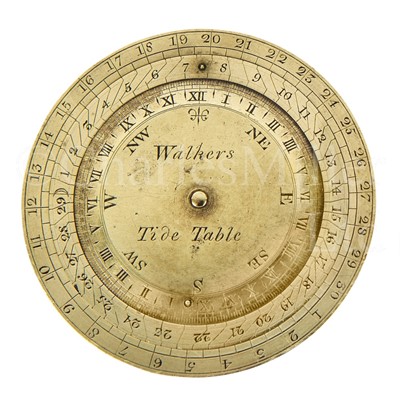 Lot 377 - A RARE TIDE TABLE / CALCULATOR BY RALPH WALKER, CIRCA 1795