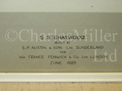 Lot 122 - A FINE BUILDER'S MIRROR-BACK MODEL FOR THE S.S. CHATWOOD BUILT FOR WM FRANCE, FENWICK & CO. LTD BY S.P. AUSTIN & SON LTD, SUNDERLAND, 1929