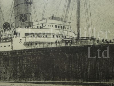 Lot 116 - FRANK HENRY MASON (BRITISH, 1875-1965) - Cunard R.M.S. ‘Mauretania’