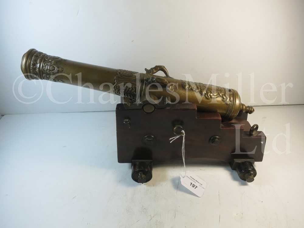 Lot 197 - A MODEL OF A 17TH CENTURY STYLE NAVAL GUN BY REILLY, LONDON, CIRCA 1850