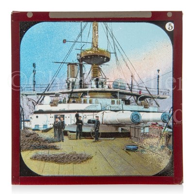 Lot 278 - AN INTERESTING COLLECTION OF 3IN. NAVAL MAGIC LANTERN SLIDES, CIRCA 1890 AND LATER