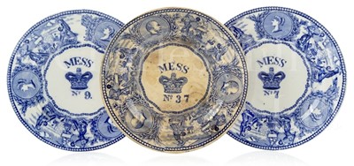 Lot 206 - BLUE AND WHITE ROYAL NAVY MESS WARE