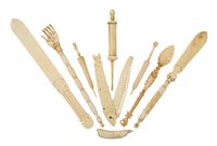 Lot 169 - A QUANTITY OF 19TH CENTURY CARVED BONE SAILOR...