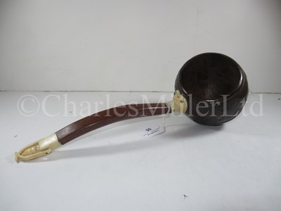 Lot 55 - Ø A 19TH CENTURY SAILORWORK COCONUT SHELL WATER LADLE
