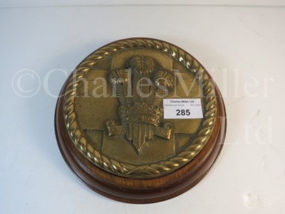 Lot 285 - TAMPION FROM THE BATTLESHIP H.M.S. PRINCE OF WALES, 1902