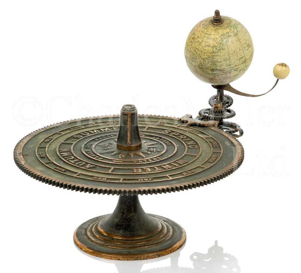 Lot 360 - A PARKES & HADLEY PATENT BRASS TABLE ORRERY, LONDON, CIRCA 1880