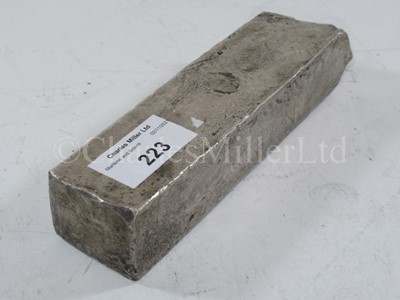 Lot 223 - A DUTCH EAST INDIA COMPANY (V.O.C.) SILVER INGOT SALVAGED FROM THE ROOSWIJK CARGO, CIRCA 1739