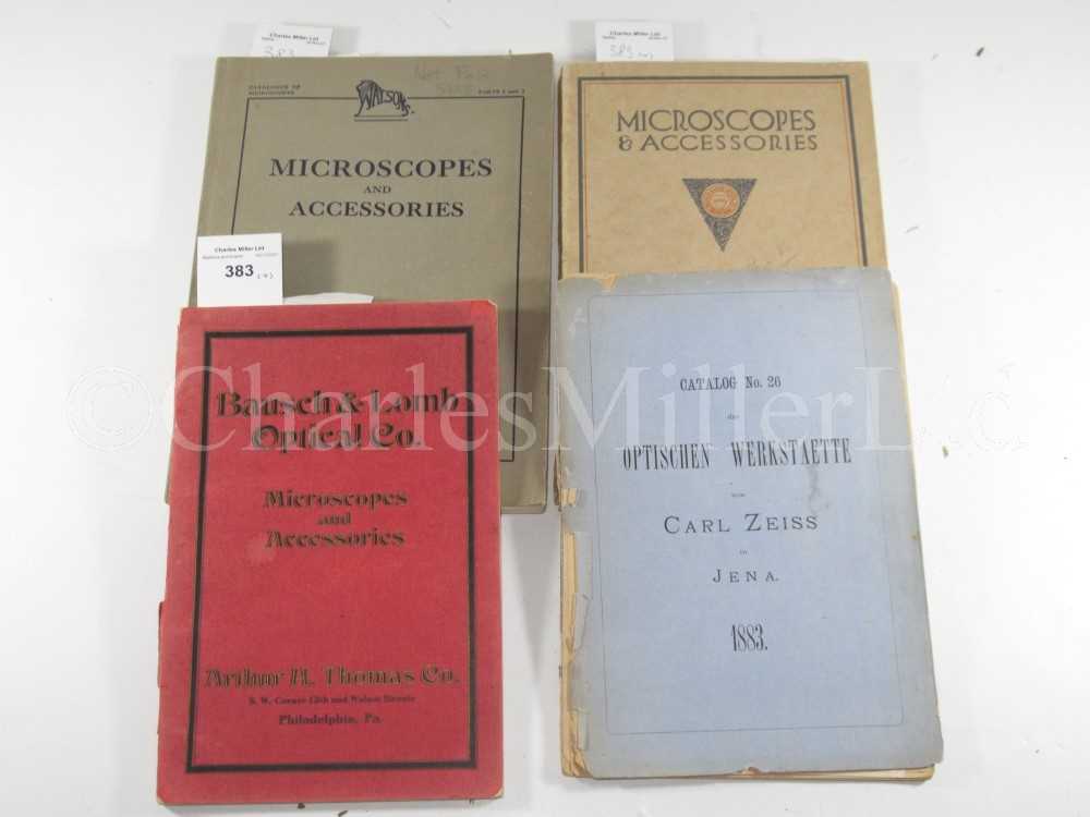 Lot 383 - MICROSCOPE TRADE CATALOGUES