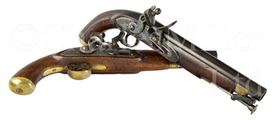 Lot 240 - TWO FLINTLOCK SHIP'S PISTOLS FROM THE 1854 WEST AFRICA NIGER EXPEDITION STEAM YACHT PLEIAD