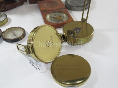 Lot 338 - A HAND-HELD BEARING COMPASS BY WEST, CIRCA 1820; together with seven other compasses