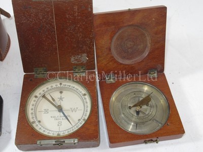 Lot 338 - A HAND-HELD BEARING COMPASS BY WEST, CIRCA 1820; together with seven other compasses