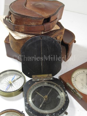 Lot 338 - A HAND-HELD BEARING COMPASS BY WEST, CIRCA 1820; together with seven other compasses