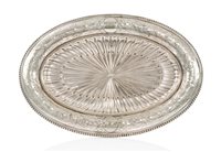 Lot 188 - A FINE SILVER PLATED OVAL SERVING PLATTER BY...