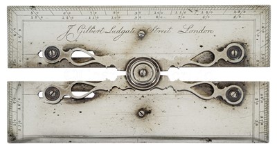 Lot 356 - A FINE SILVER SCISSOR-TYPE PARALLEL RULE BY J. GILBERT, LONDON, CIRCA 1780