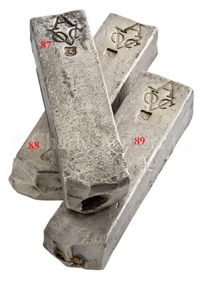 Lot 87 - A DUTCH EAST INDIA COMPANY (V.O.C.) SILVER INGOT SALVAGED FROM THE ROOSWIJK CARGO, CIRCA 1739