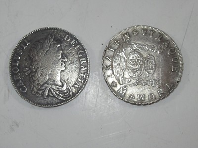 Lot 85 - A 1662 CHARLES II SILVER CROWN RECOVERED FROM THE WRECK OF THE ASSOCIATION