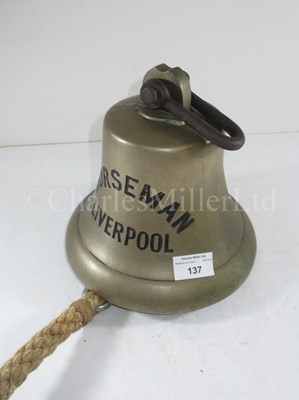 Lot 137 - A BELL FROM THE NORSEMAN, LIVERPOOL, EARLY 20TH CENTURY