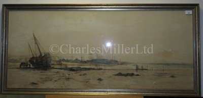 Lot 130 - CHARLES DIXON (BRITISH, 1872-1934) - A view of Devonport with the chimneys of the Royal William Victualling Yard in the distance