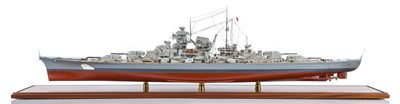 Lot 288 - A FINELY DETAILED 1:200 SCALE STATIC DISPLAY MODEL OF S.M.S. BISMARCK, 1940