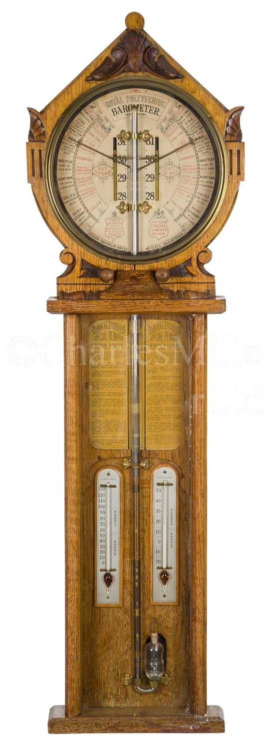 Lot 374 - A GOOD ADMIRAL FITZROY TYPE BAROMETER, CIRCA 1880