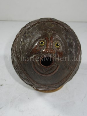 Lot 40 - A FINELY CARVED NAPOLEONIC PERIOD BUGBEAR COCONUT