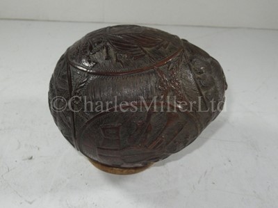 Lot 40 - A FINELY CARVED NAPOLEONIC PERIOD BUGBEAR COCONUT