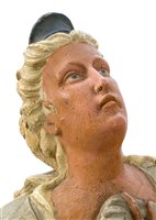 Lot 205 - A FINE FEMALE FIGUREHEAD, CIRCA 1860<br/>carved...