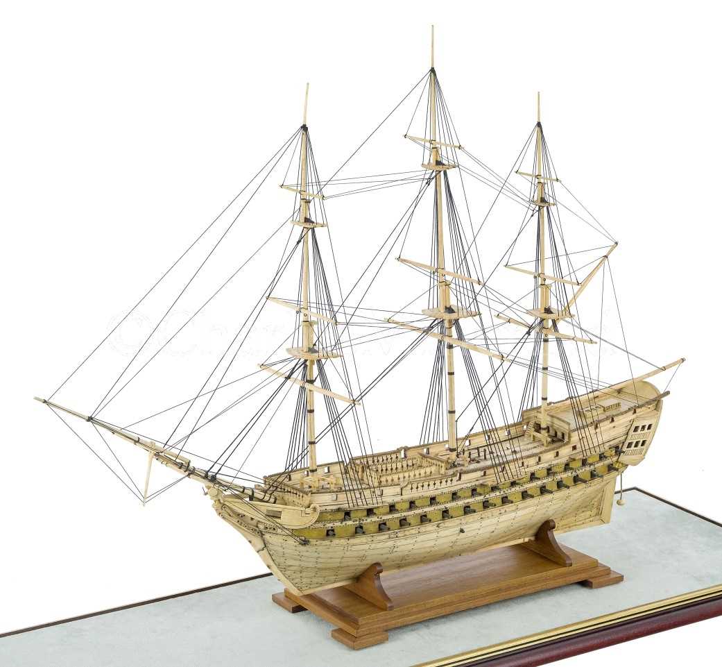 Bone Ship Model Lot 191 - AN EARLY NAPOLEONIC FRENCH PRISONER OF WAR