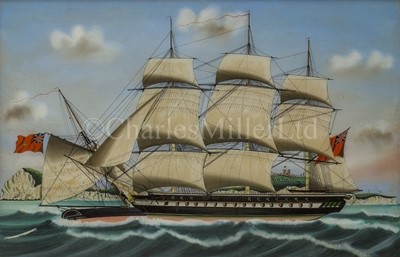 Lot 219 - ENGLISH SCHOOL, 19TH CENTURY - H.M.S. 'Castor' running down the cutter Cameleon in the Channel off Dover, 1834