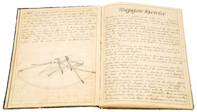 Lot 201 - A 19TH CENTURY WEAPONS LOGBOOK FROM H.M.S. 'EXCELLENT', 1849