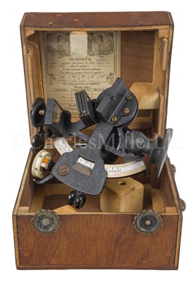 Lot 273 - A RARE 3½IN. RADIUS AVIATION MICROMETER SEXTANT BY HENRY HUGHES & SONS, LONDON, CIRCA 1941