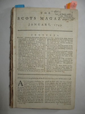 Lot 119 - SCOTS MAGAZINE 1749, JANUARY, MARCH, MAY, JUNE, JULY, AUGUST AND SEPTEMBER ISSUES