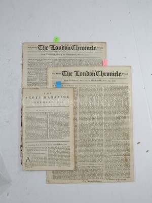 Lot 333 - THREE CONTEMPORARY NEWSPAPER REPORTS ON JOHN HARRISON AND THE BOARD OF LONGITUDE