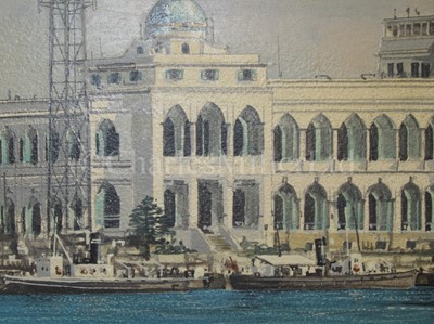 Lot 151 - ROBERT G. LLOYD (BRITISH, B. 1969) - The British India S.N. Co. cargo ship ‘Chindwara’ laying off Port Said