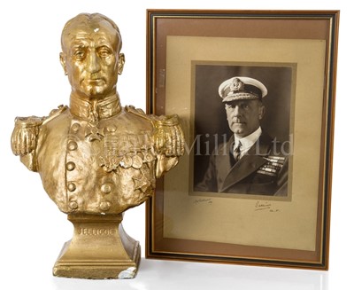 Lot 257 - A PLASTER BUST OF ADMIRAL SIR JOHN JELLICOE